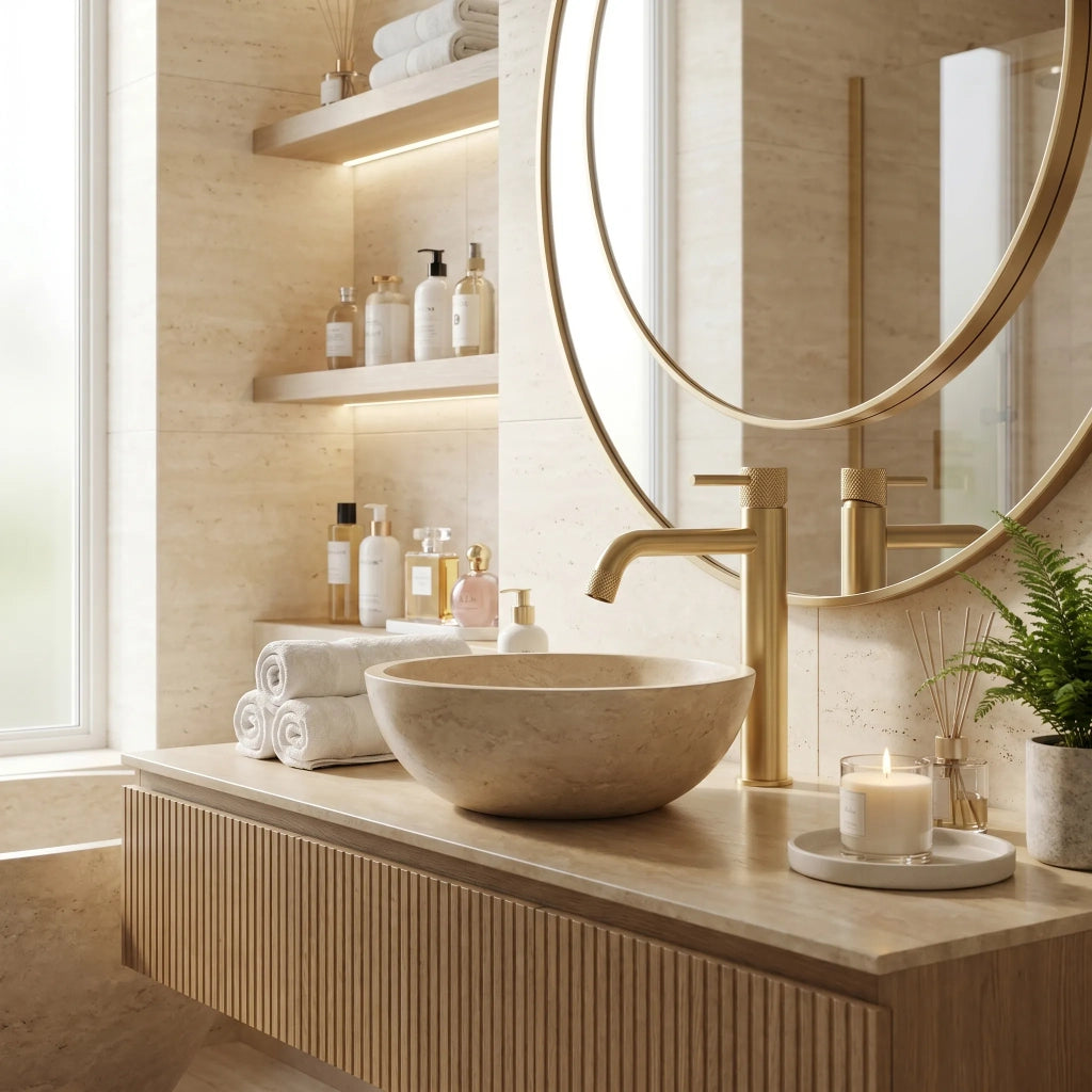 Rubinetto Da Lavabo Rea Venti Brush Gold High