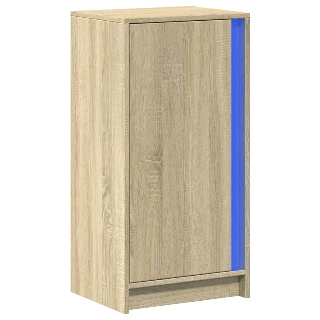 Credenza con LED-Buffet-Armadio da cucina Rovere Sonoma 42,5x34x85 cm Legno Multistrato