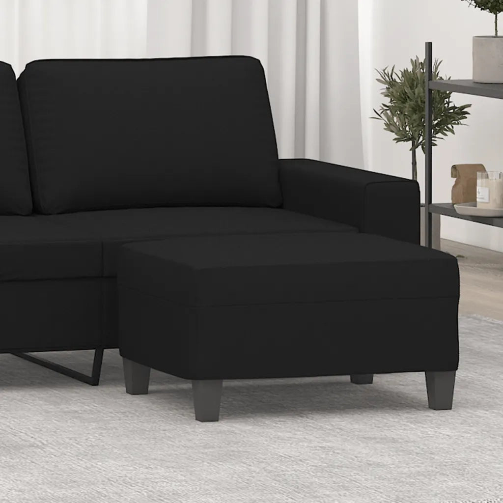Poggiapiedi Nero 70x55x41 cm in Tessuto Microfibra cod mxl 65136