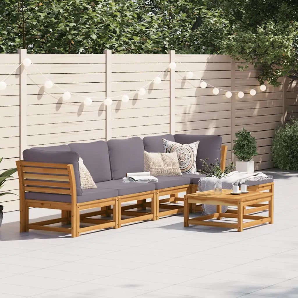 Set Salotto da Giardino 6 pz con Cuscini in Massello di Acaciacod mxl 92884