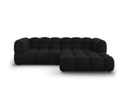 Cosmopolitan Design - Divano angolare modulare destro "Sky" 3 posti in velluto nero 