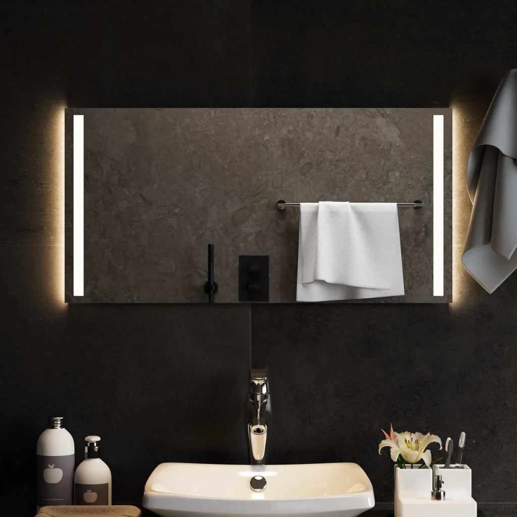 Specchio da bagno LED Trasparente 80 x 40 cm vetro temperato 42045797