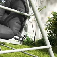Set 4 Cuscini da Giardino per Schienale e Seduta con Imbottitura, in Poliestere, Grigio Carbone