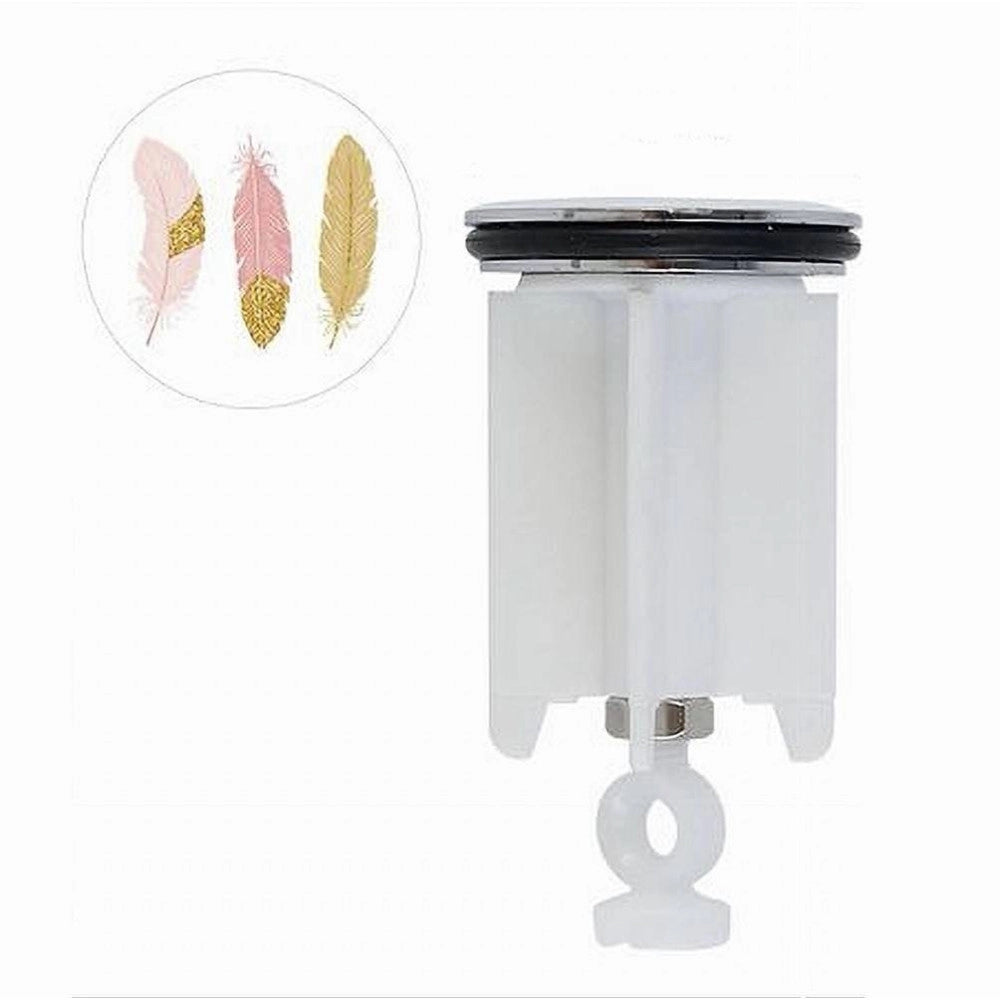 Trade Shop - Tappo Lavandino Bagno Lavabo Bidet Universale 40mm Con Motivo Piume Bianco 87274 -