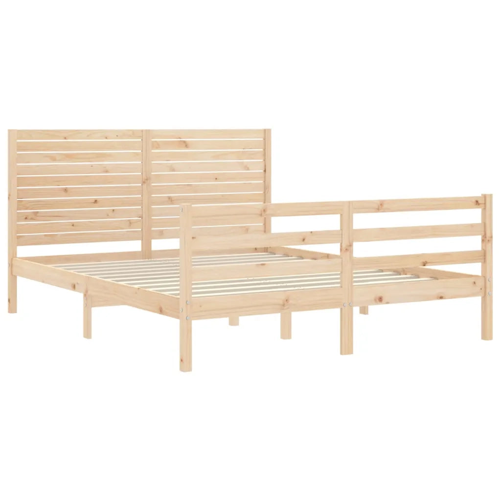 Giroletto con Testiera-Struttura Letto con testiera 160x200 cm in Legno Massello 262220
