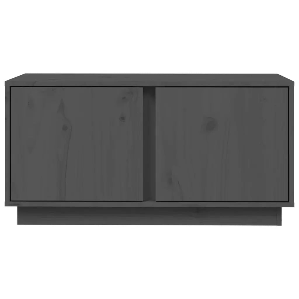 Mobile Porta TV Grigio 80x35x40,5 cm in Legno Massello di Pino 814471