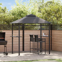 Gazebo per Barbecue 240x150x255 cm Antracite in Acciaio