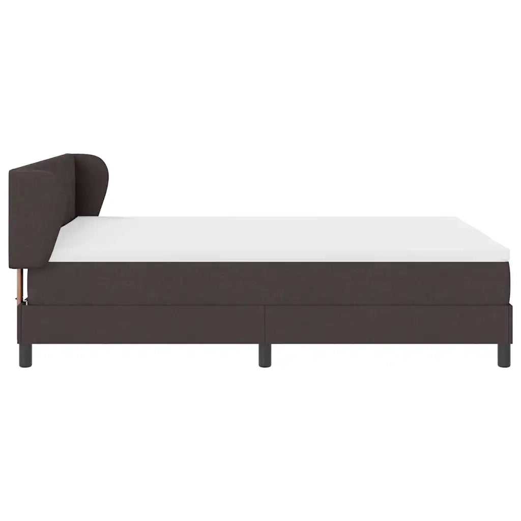 Letto a molle con materasso Marrone Scuro 140 x 190 cm Tessuto 3340083