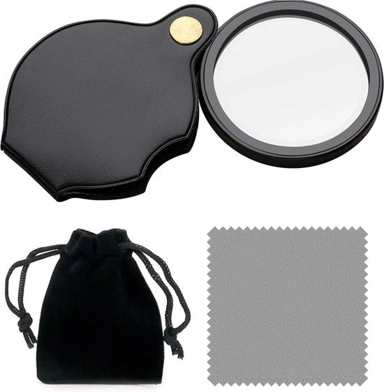 Leggio portatile da lettura con ingrandimento 15x - Leggio portatile con panno di pulizia e fodero, include lente di ingrandimento