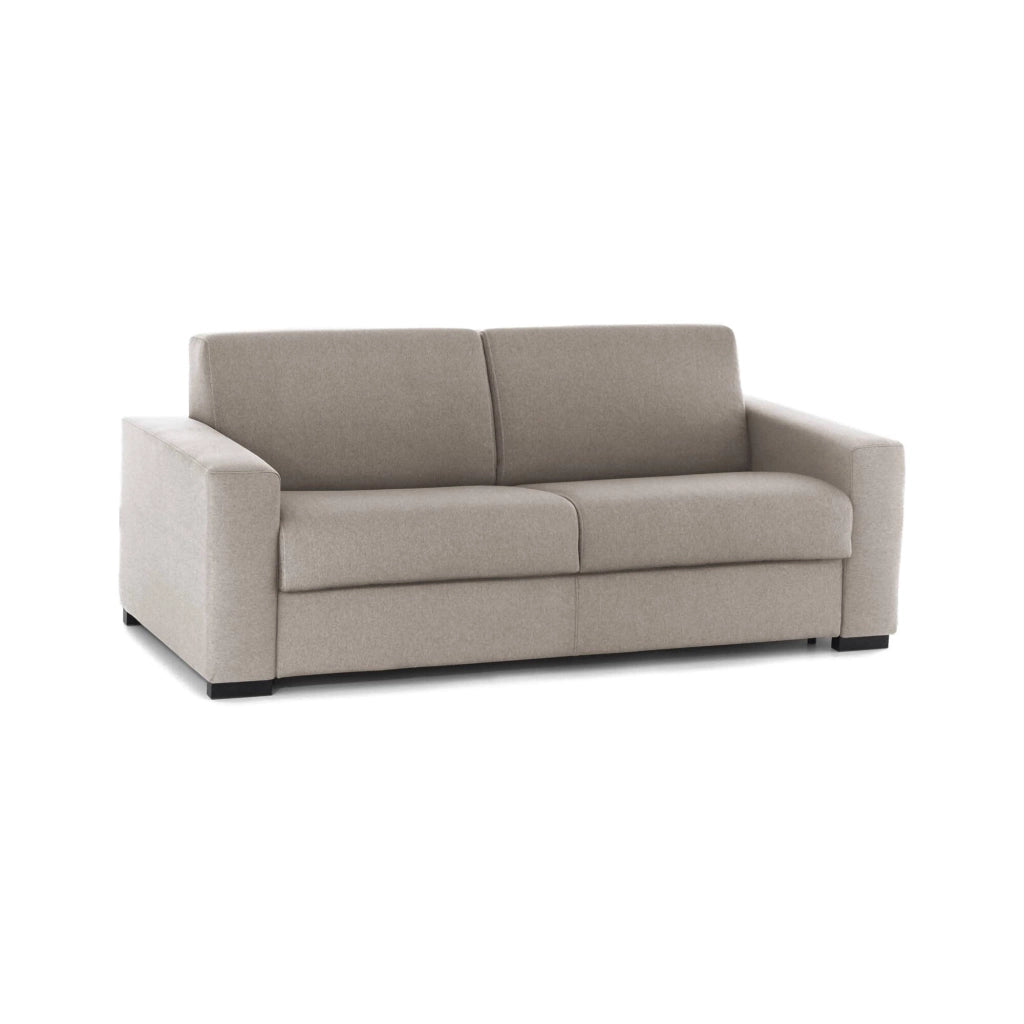 Divano fisso Malachite, Divano a 2 posti, Made in Italy, SofÒ  Soggiorno, in tessuto imbottito, con Braccioli slim, cm 160x95h90, Tortora