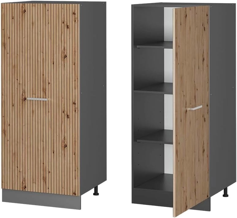 mobile cucina dispensa R-Line, Rovere artigianale, 60 cm, per la libera combinazione all'interno di sistemi cucina modulari