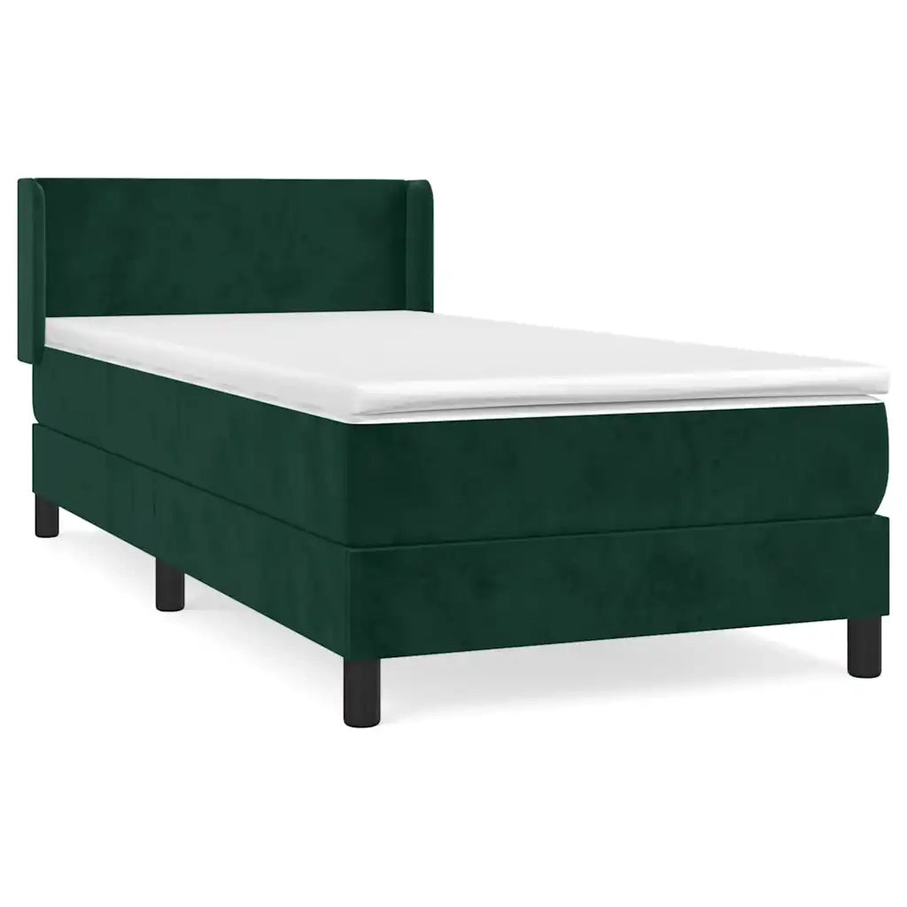 Giroletto a Molle con Materasso Verde Scuro 100x200 cm Velluto 3130826
