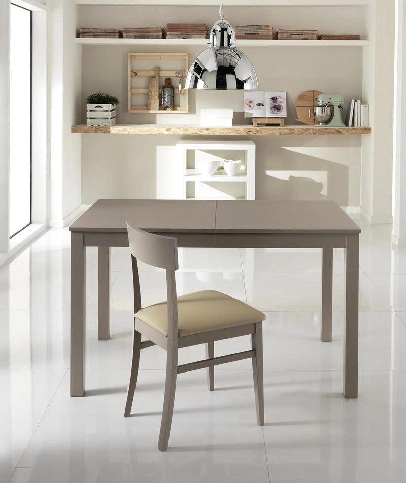Tavolo Allungabile 130/210x80x76 cm in Legno Top in Melaminico Tortora