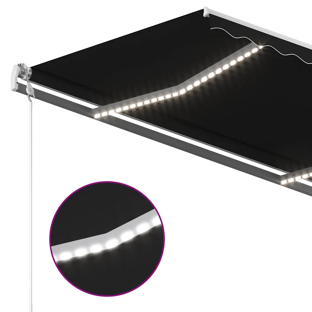 vidaXL Tenda Automatica con Sensore Vento e LED 350x250 cm Antracite