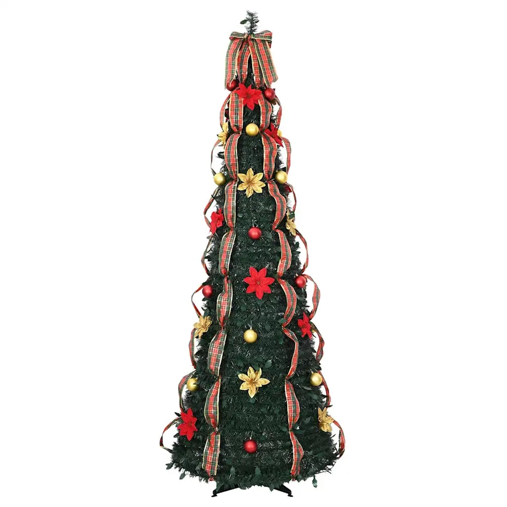 Albero di Natale artificiale con 150 LED Verde 185 cm PVC