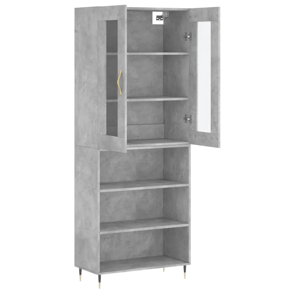 Credenza | Madia | Buffet da pranzo | Armadio da pranzo Grigio Cemento 69,5x34x180 cm in Legno Multistrato