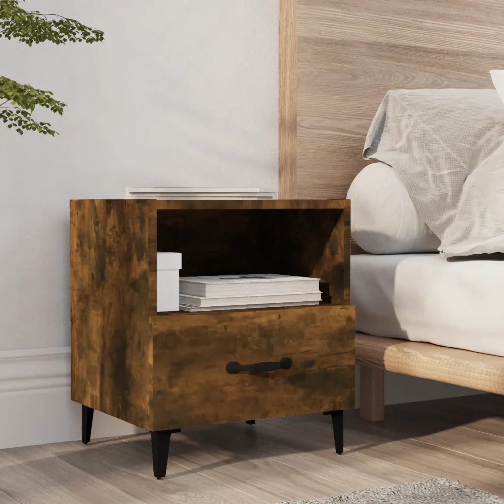 Comodini 2 pz Rovere Fumo in Legno Multistrato cod mxl 31310