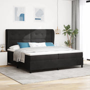 Letto Box Spring con Materasso Nero 200x200 cm Velluto