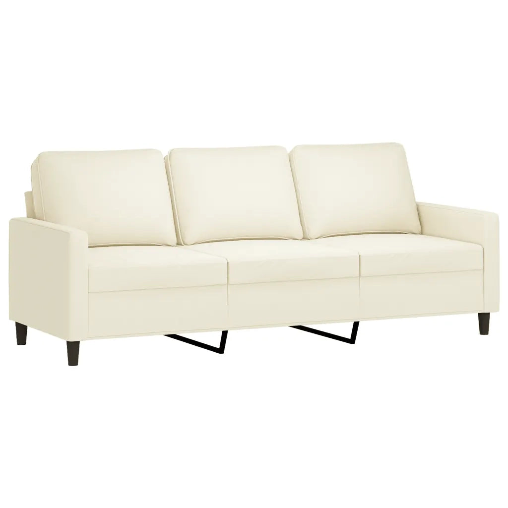Set di Divani 3 pz con Cuscini Crema in Velluto 3201962