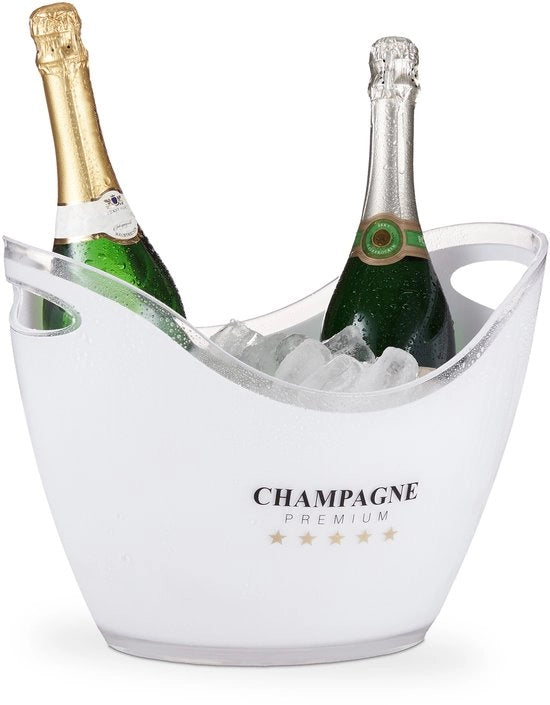Champagne refrigeratore - 6 l - refrigeratore per vino - 25,5 x 34,5 x 26 cm - refrigeratore per bevande - bianco