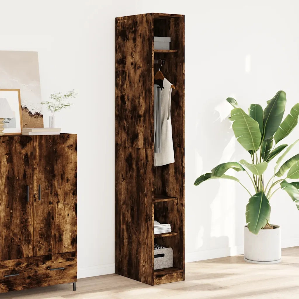 vidaXL Armadio Rovere Fumo 30x50x200 cm in Legno Multistrato