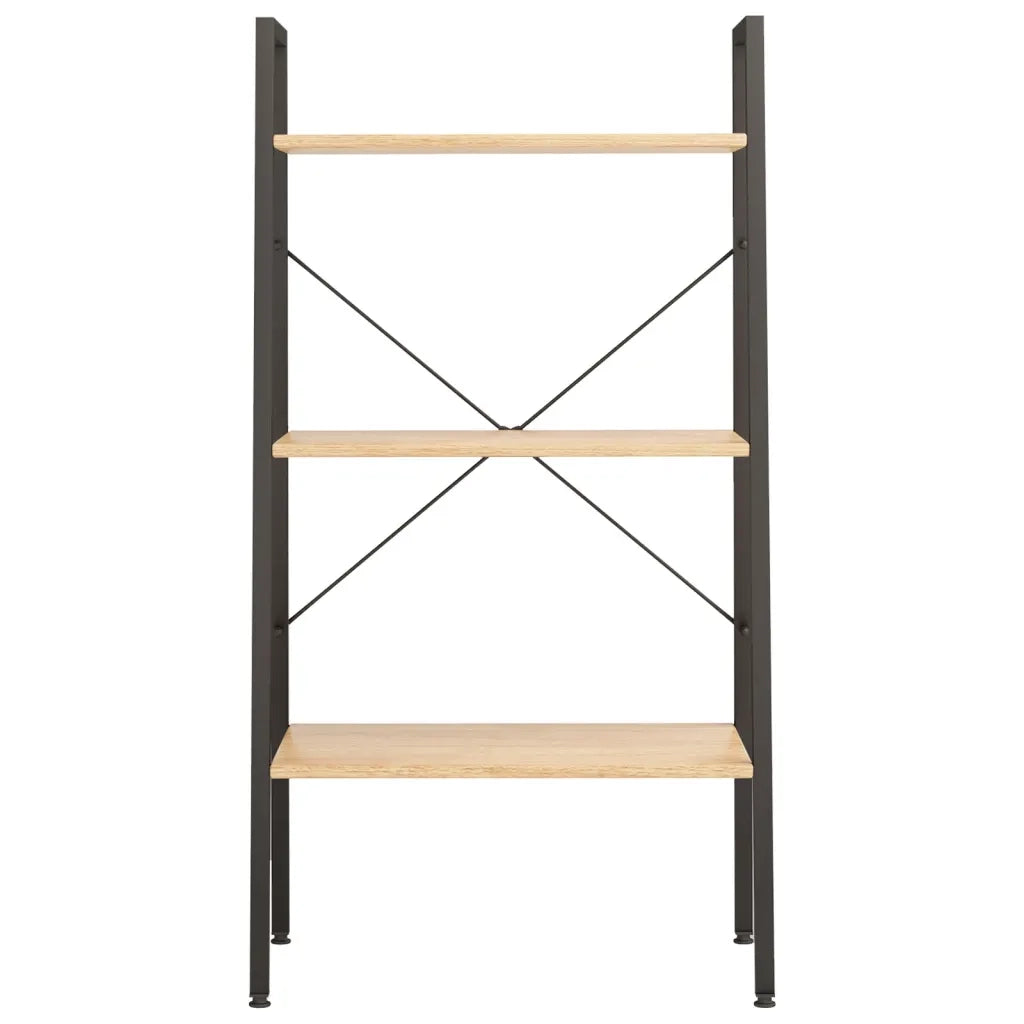 Scaffale Autoportante 3 Ripiani Marrone Chiaro Nero 56x35x108cm 336361