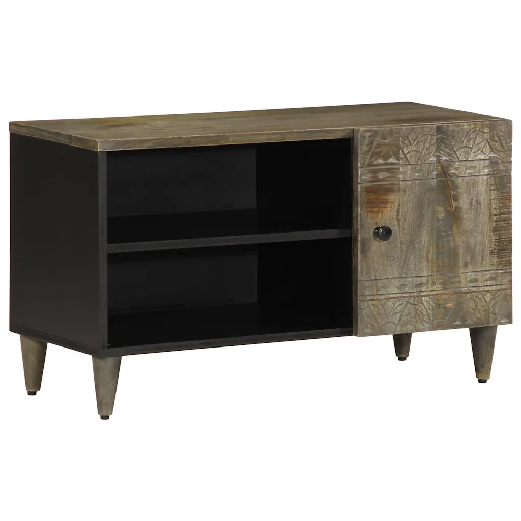 Mobile Porta TV Grigio Chiaro 80x31,5x46 cm in Legno Mango