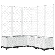 Fioriera rialzata per piante fiori e terrazze con traliccio 120 x 120 x 136 cm PP bianco 02_0038226