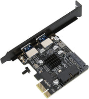 ONF3 - Adattore PCIe USB 3.0 - Carta di espansione PCI Express - Altezza completa - 4 porte USB 3.0 - Compatibile con OS e Linux - Stabilità migliorata