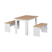 Vicco Gruppo panca ad angolo Rovere bianco/dorato 112 x 73.6 cm con 2 panche