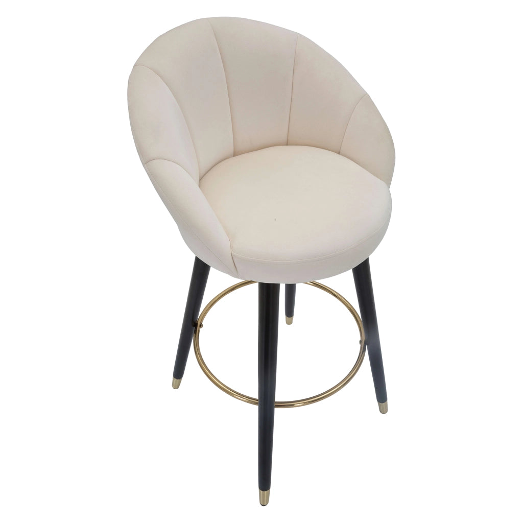 Huanca, Sgabello Imbottito, 55x56x104h cm Bianco Crema