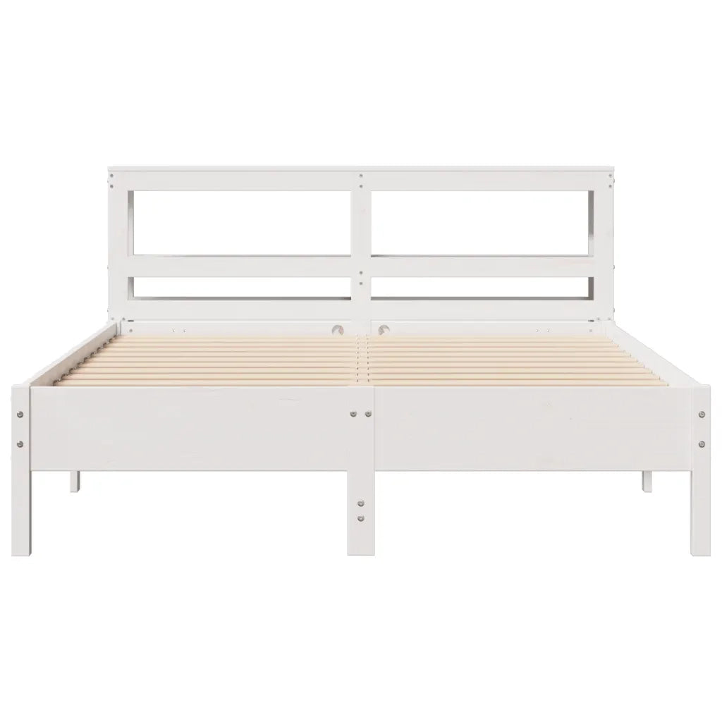 Letto senza Materasso Bianco 160x200 cm Legno Massello di Pino 3306142