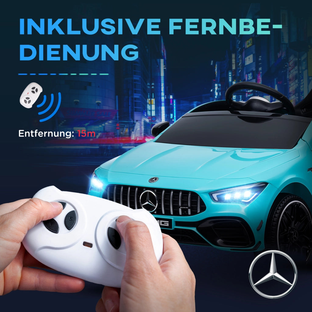 Auto Elettrica per Bambini Telecomandata ¨C zephmum ¨C Blu Chiaro, Luci LED, Clacson, Ruote Trasporto