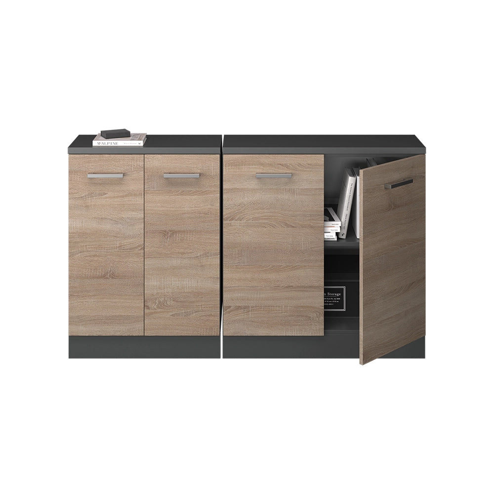 Set di mobili sottotetto Rion Sonoma/Antracite 140 cm Set di 2 carcasse armadio profondità 60 cm Vicco