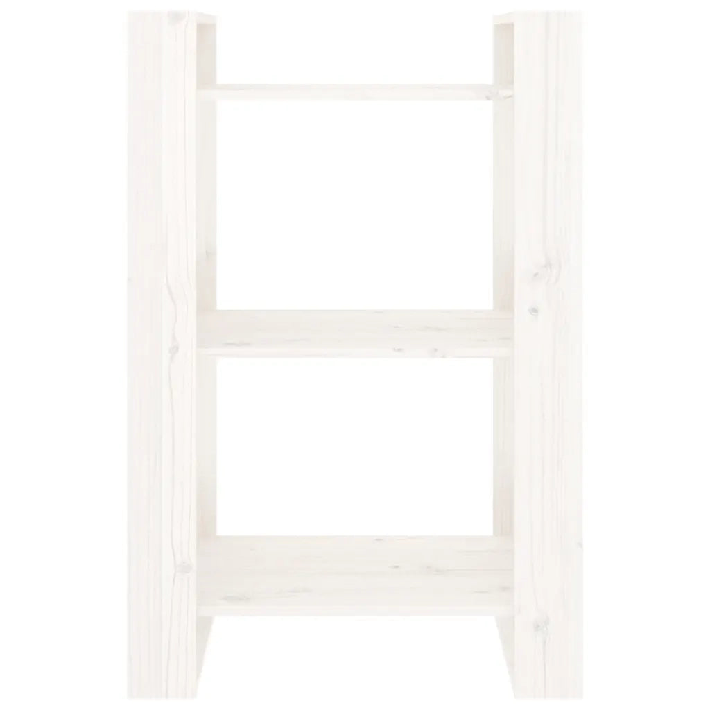 Libreria/Divisorio Bianco 60x35x91 cm in Legno Massello di Pino 813880