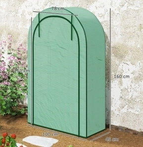 Serra a tunnel verde con 7 ripiani in acciaio 100 x 45 x 160 cm