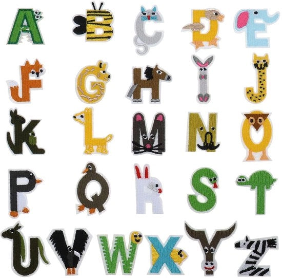 Punti di riferimento A-Z - Forma animale - Ricamo a maglia - Stampa/disegno - Multicolore - Altezza 43 mm