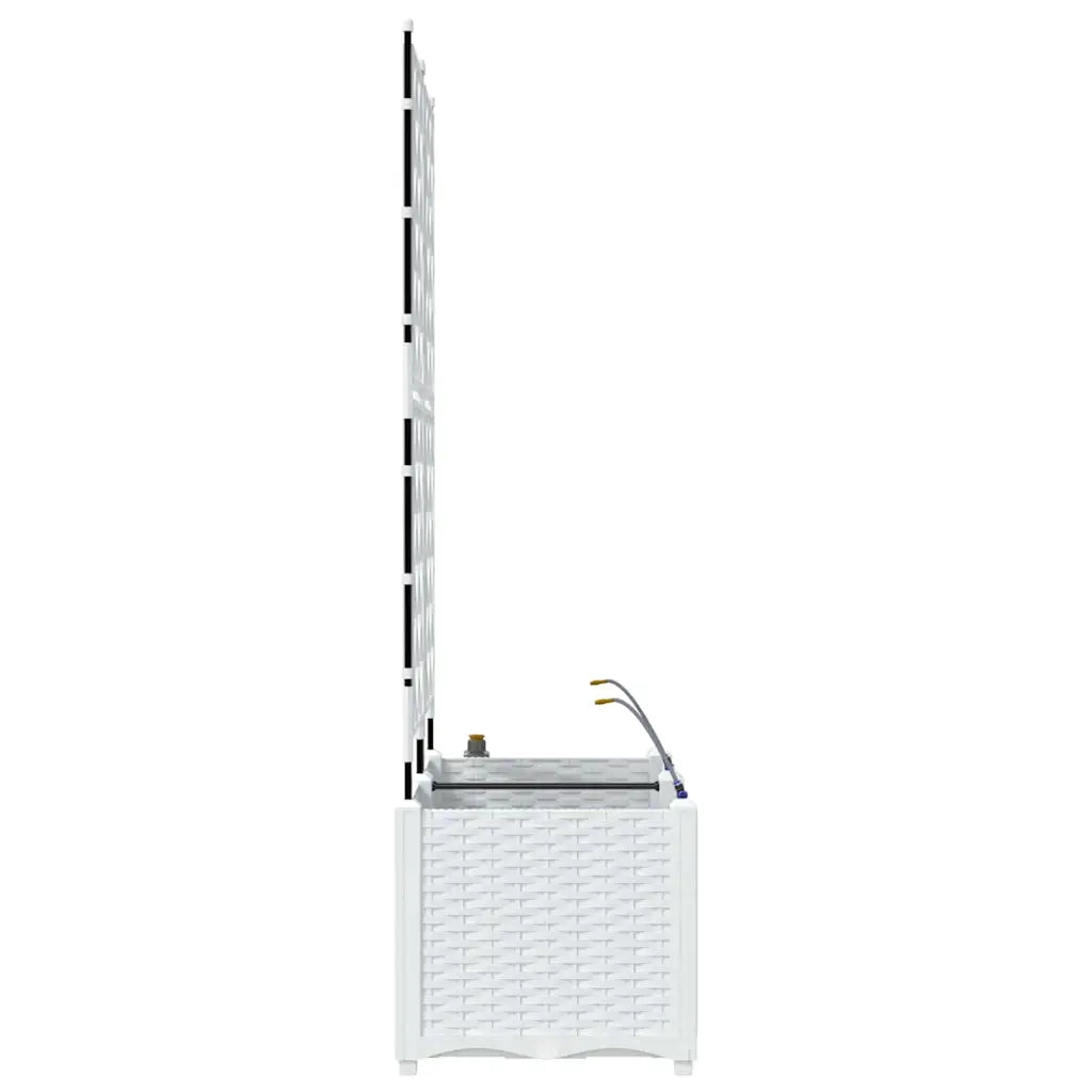 2 pz Fioriere | Cassetta per fiori | Vaso da giardino Bianco 80 x 40 x 142 cm Plastica