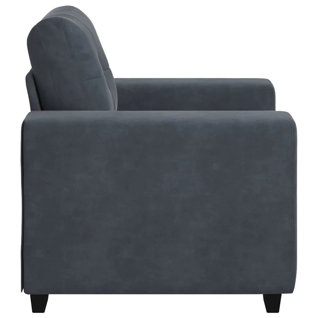 Divano Sedia Grigio Scuro 100x78x80 cm Velluto 4105099