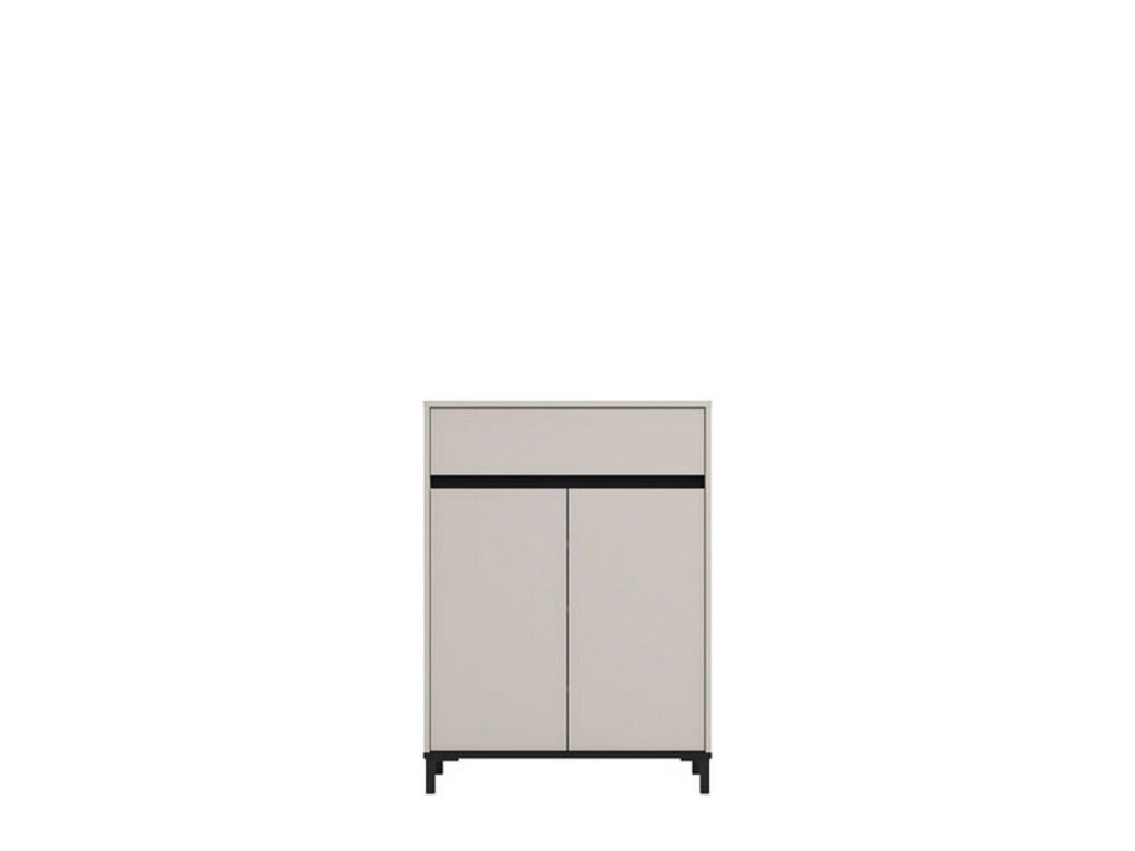 Mobile Portascarpe Ilarione, Scarpiera un Cassetto, 80x40x109.5h cm Beige