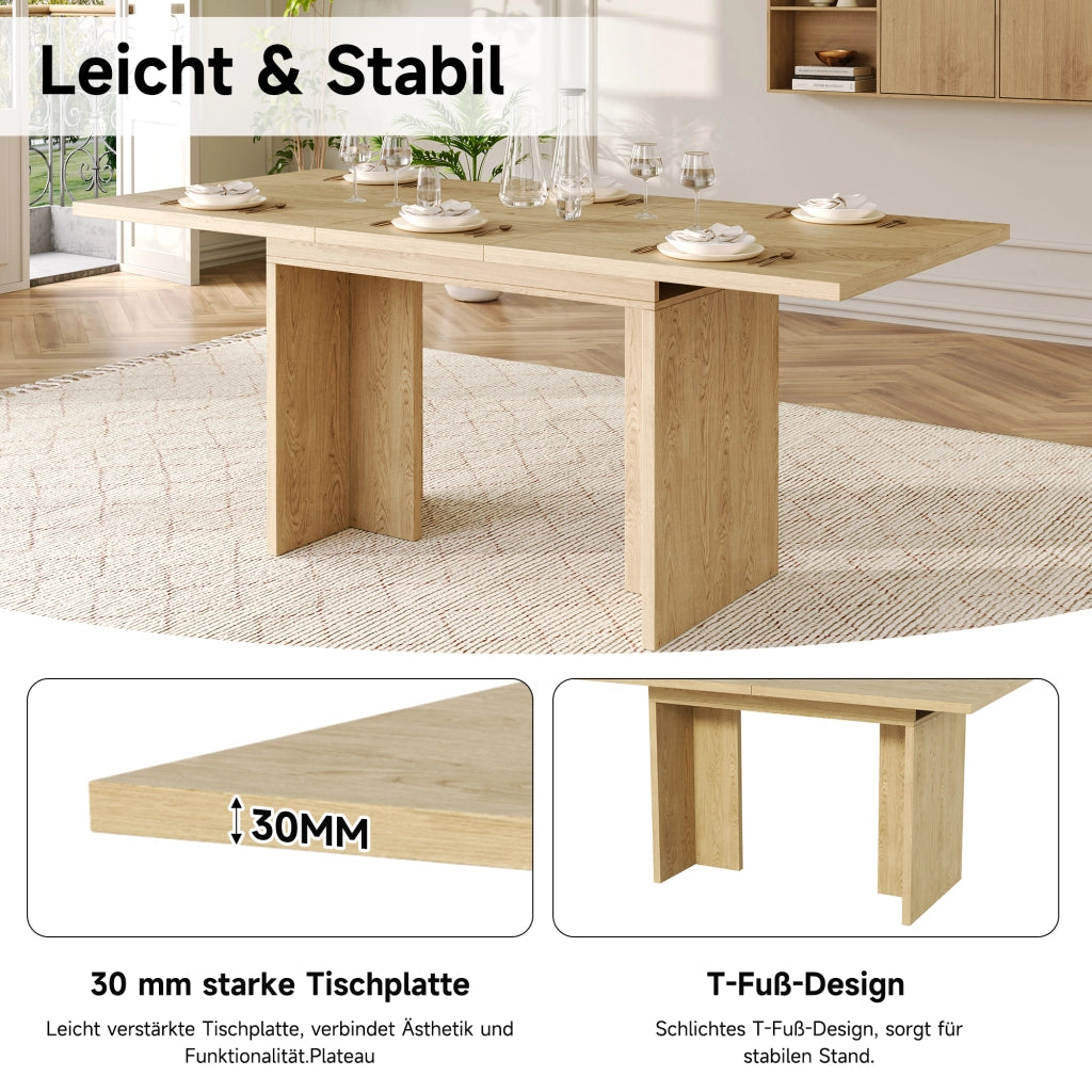 TAVOLO Allungabile 140-180x80 cm Rovere in MDF