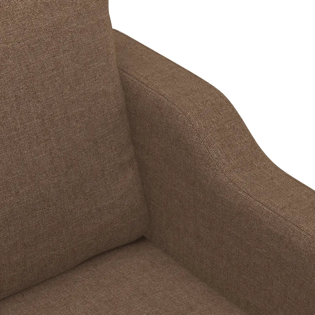Set di Divani 4 pz con Cuscini Marrone in Tessuto