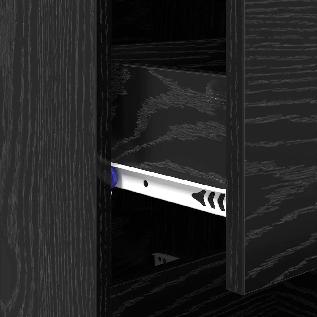 Credenza Rovere nero 34.5 x 34 x 90 cm Legno multistrato