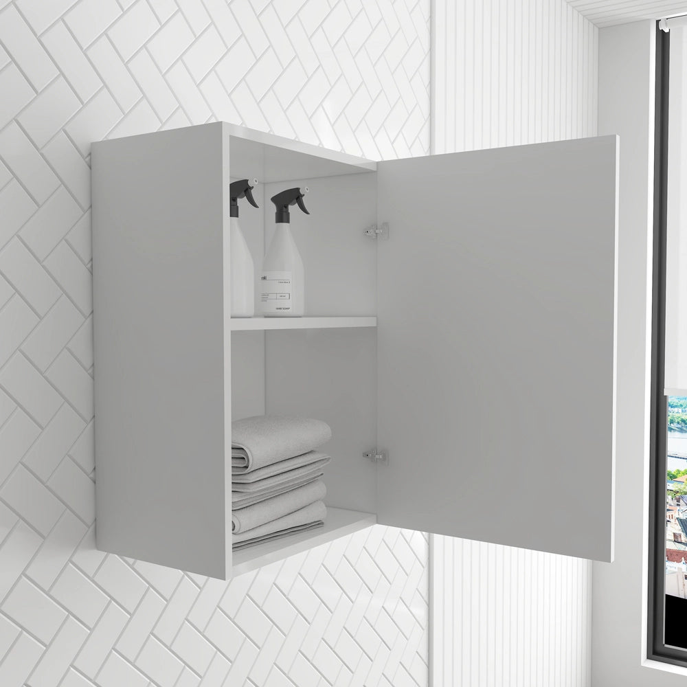 Set lavanderia con lavatoio base e pensile in legno bianco Fedra
