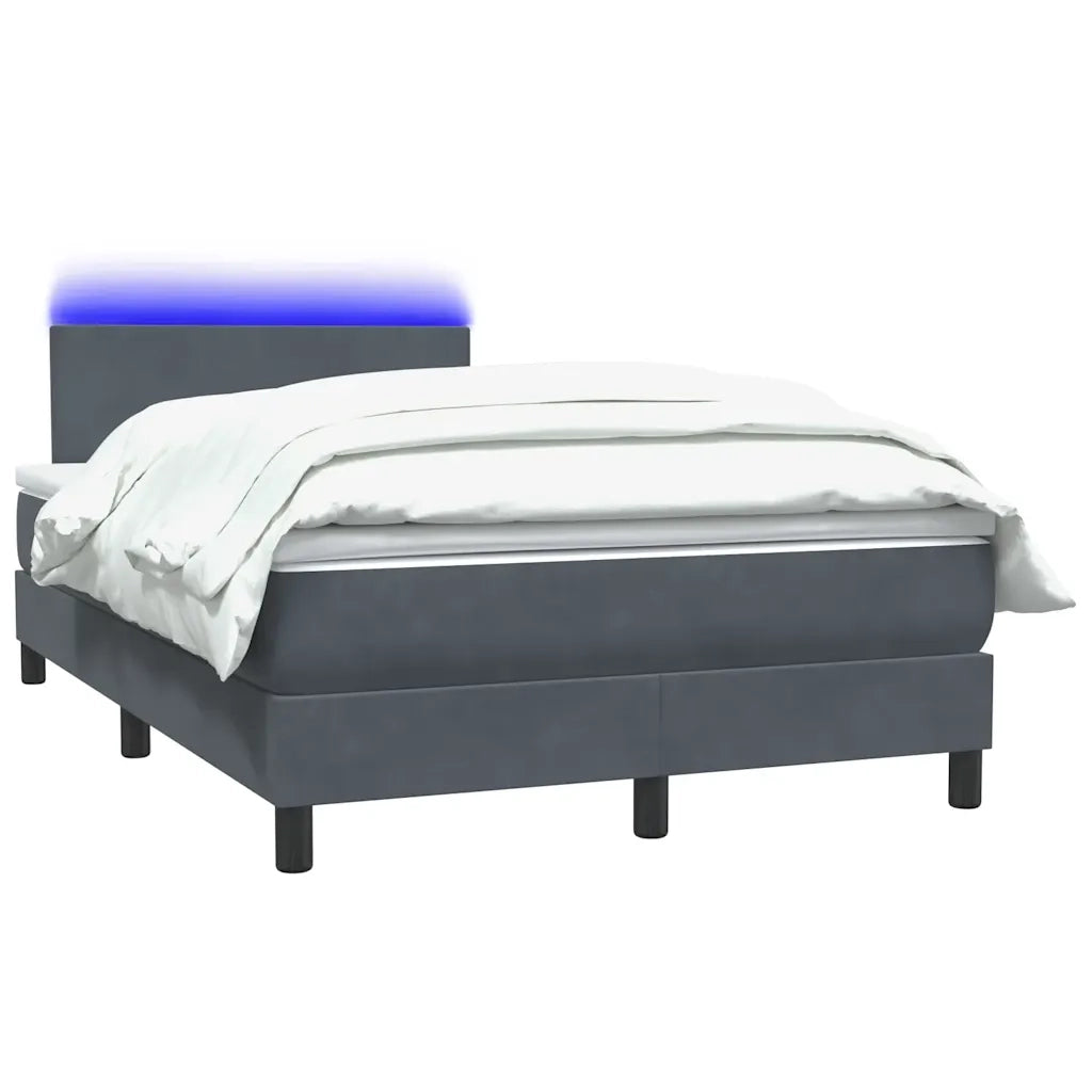vidaXL Giroletto a Molle con Materasso Grigio Scuro 120x220 cm Velluto