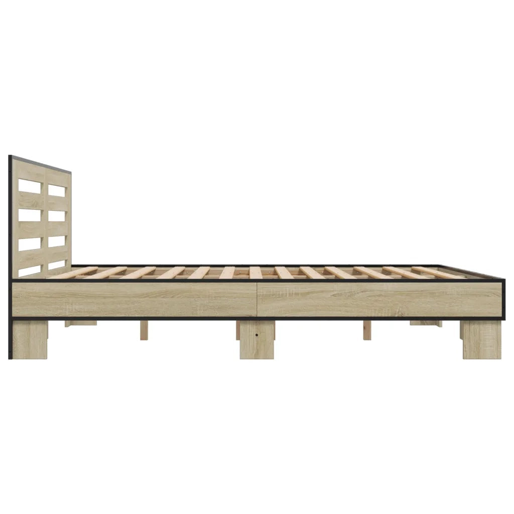 Giroletto Rovere Sonoma 200x200 cm Legno Multistrato e Metallo