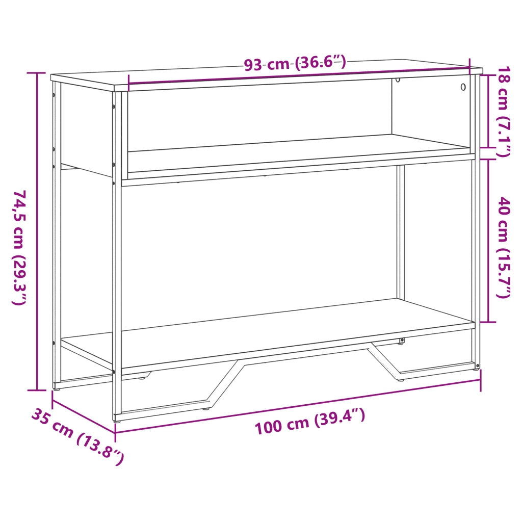 Tavolo Consolle Grigio Sonoma 100x35x74,5 cm in Truciolato