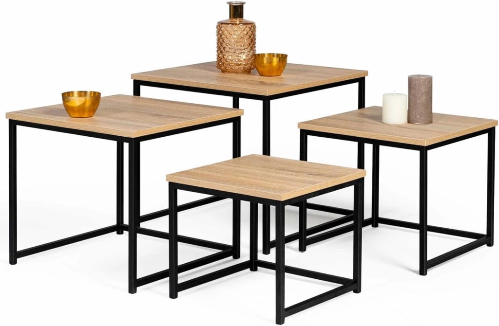 Set di 4 tavolini di design industriale DETROIT 35/40/45/50
