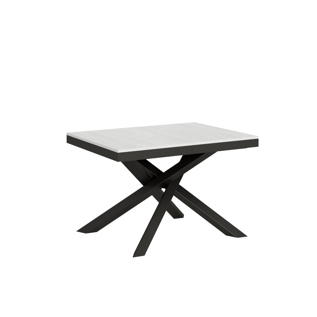 Tavolo allungabile 90x120/380 cm Volta Evolution Bianco Frassino telaio Antracite