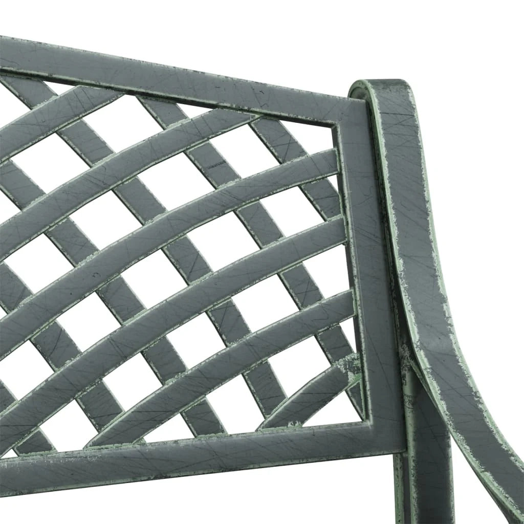 Panca da giardino mobili da esterno per patio terrazza 102 x 50 x 83 cm alluminio pressofuso verde 02_0011148